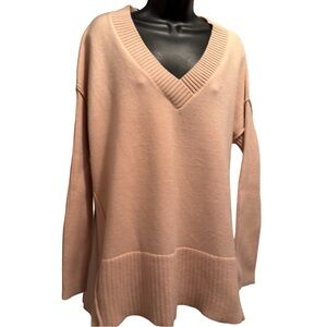 NWT Deep Self Women’s Pullover V Neck Oversized Sweater Tan Size S